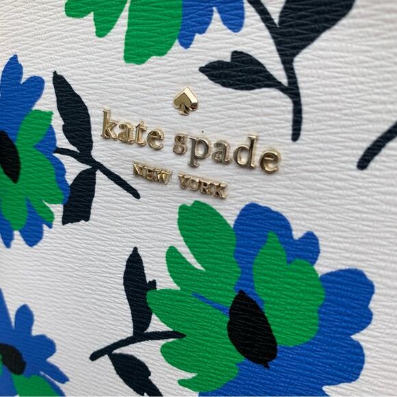 Kate Spade Kristi Park Posies Printed Satchel and Bifold Slim Wallet Bundle NWT - Picture 2 of 15
